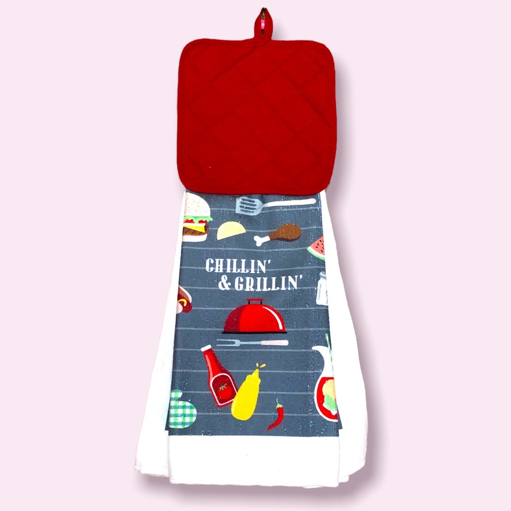Dad gift, Outdoor Grill Accessory, Hanging Hot Pad Towel, Mens Gift
